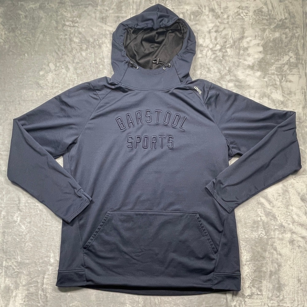 UNRL‎ Barstool Sports Hoodie Mens XL Navy Blue Performance Stretch Sweatshirt